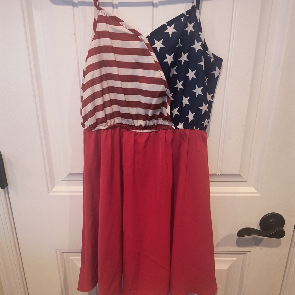 SHEIN Red and Blue Stars Kids Dress